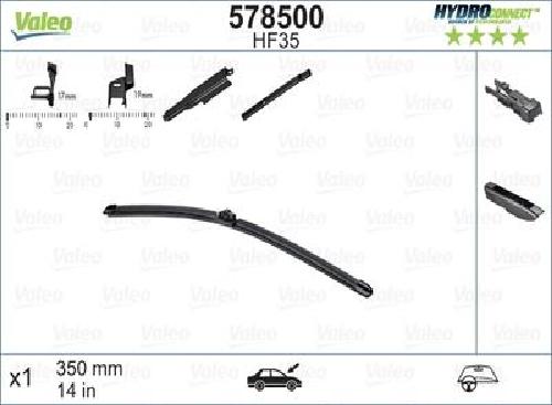 Original VALEO Wischblatt 578500 für Chevrolet Fiat Ford Hyundai KIA Lancia