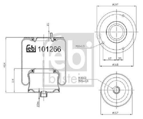 Original FEBI BILSTEIN Federbalg Luftfederung 101266 für Mercedes-Benz Original FEBI BILSTEIN Federbalg Luftfederung 101266 für Mercedes-Benz