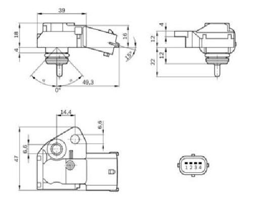 Original BOSCH Sensor Saugrohrdruck 0 261 230 109 für Volvo