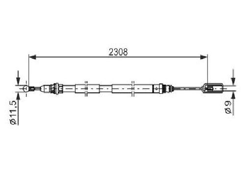 Original BOSCH Seilzug Feststellbremse 1 987 477 953 für Citroën Fiat Lancia