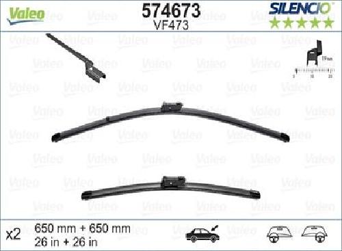 Original VALEO Wischblatt 574673 für Chevrolet Opel Peugeot