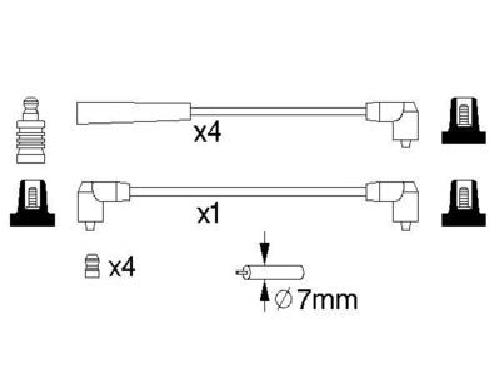 Original BOSCH Zündleitungssatz 0 986 357 068 für Skoda