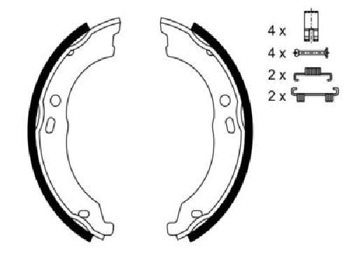 Original BOSCH Bremsbackensatz Feststellbremse 0 986 487 726 für Citroën Fiat