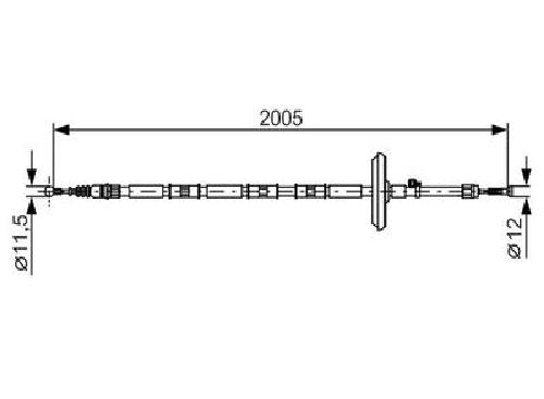 Original BOSCH Seilzug Feststellbremse 1 987 482 333 für Opel