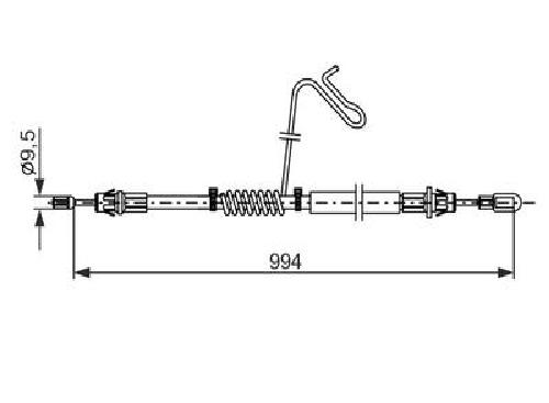 Original BOSCH Seilzug Feststellbremse 1 987 482 882 für Ford