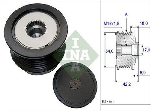 Original INA Generatorfreilauf 535 0188 10 für Opel Saab