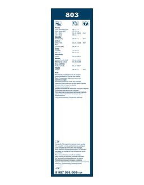 Original BOSCH Wischblatt 3 397 001 803 für Citroën Honda Hyundai Infiniti KIA