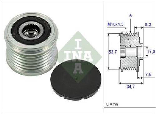 Original INA Generatorfreilauf 535 0224 10 für Opel