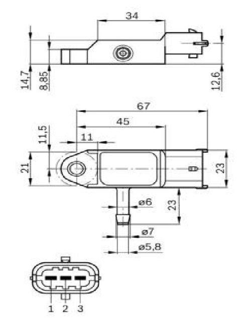 Original BOSCH Sensor Ladedruck Sensor Saugrohrdruck 0 281 002 593 für Dacia