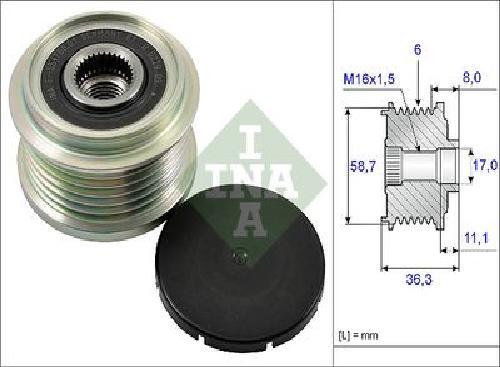 Original INA Generatorfreilauf 535 0160 10 für Citroën Fiat Ford Peugeot