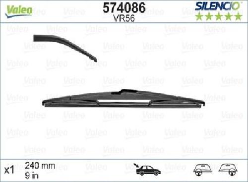 Original VALEO Wischblatt 574086 für Citroën Dacia Fiat Honda Mazda Mitsubishi