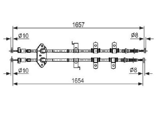 Original BOSCH Seilzug Feststellbremse 1 987 482 896 für Mazda