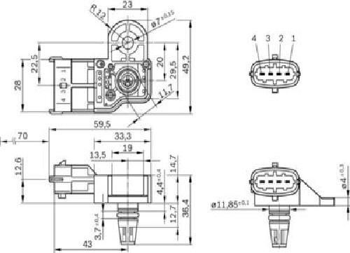Original BOSCH Sensor Saugrohrdruck 0 261 230 245 für Lancia PROTON