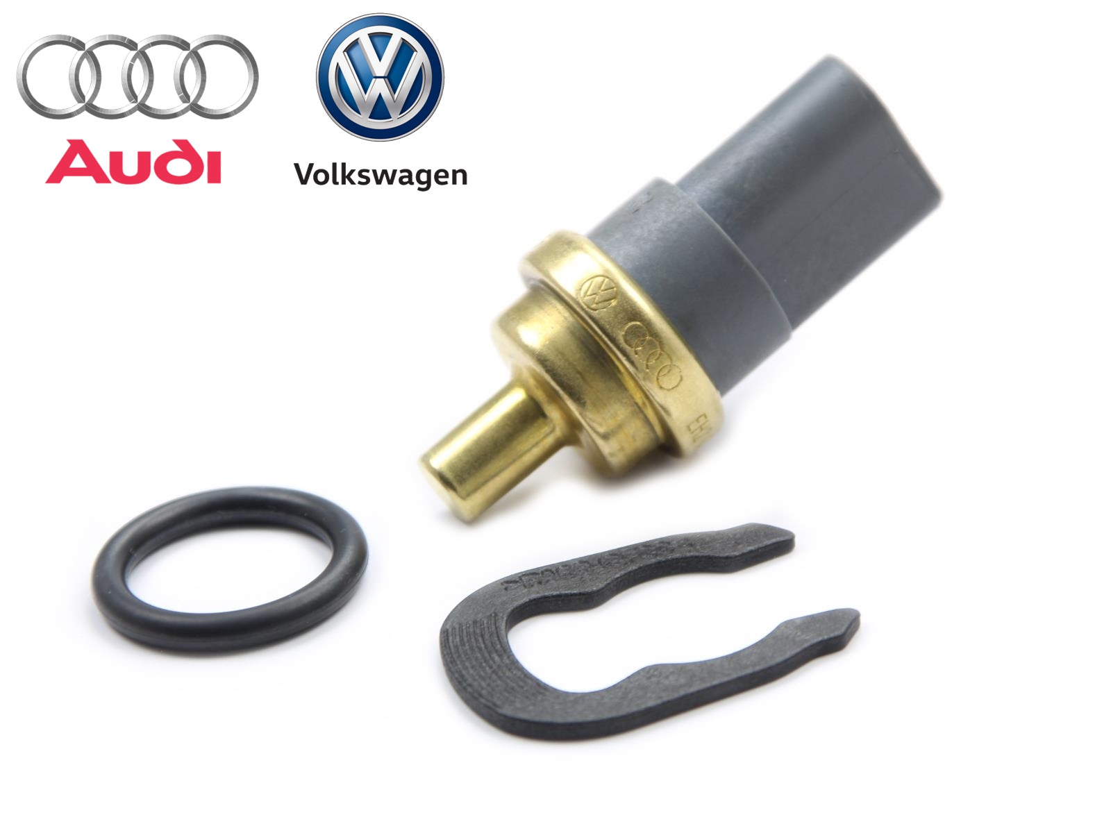 ORIGINAL VAG Kühlmitteltemperatur Sensor + Feder VW Audi Seat Skoda ...