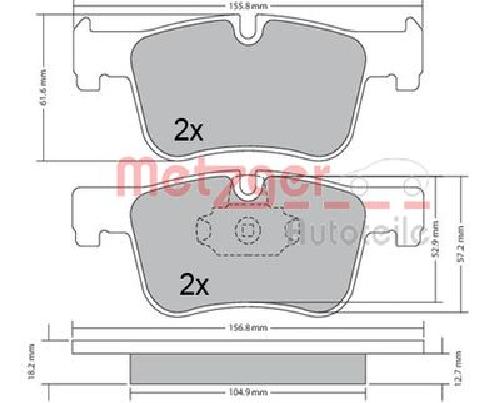 Original METZGER Bremsbelagsatz Scheibenbremse 1170369 für BMW