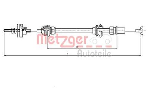 Original METZGER Seilzug Kupplungsbetätigung 19.208E für Seat VW