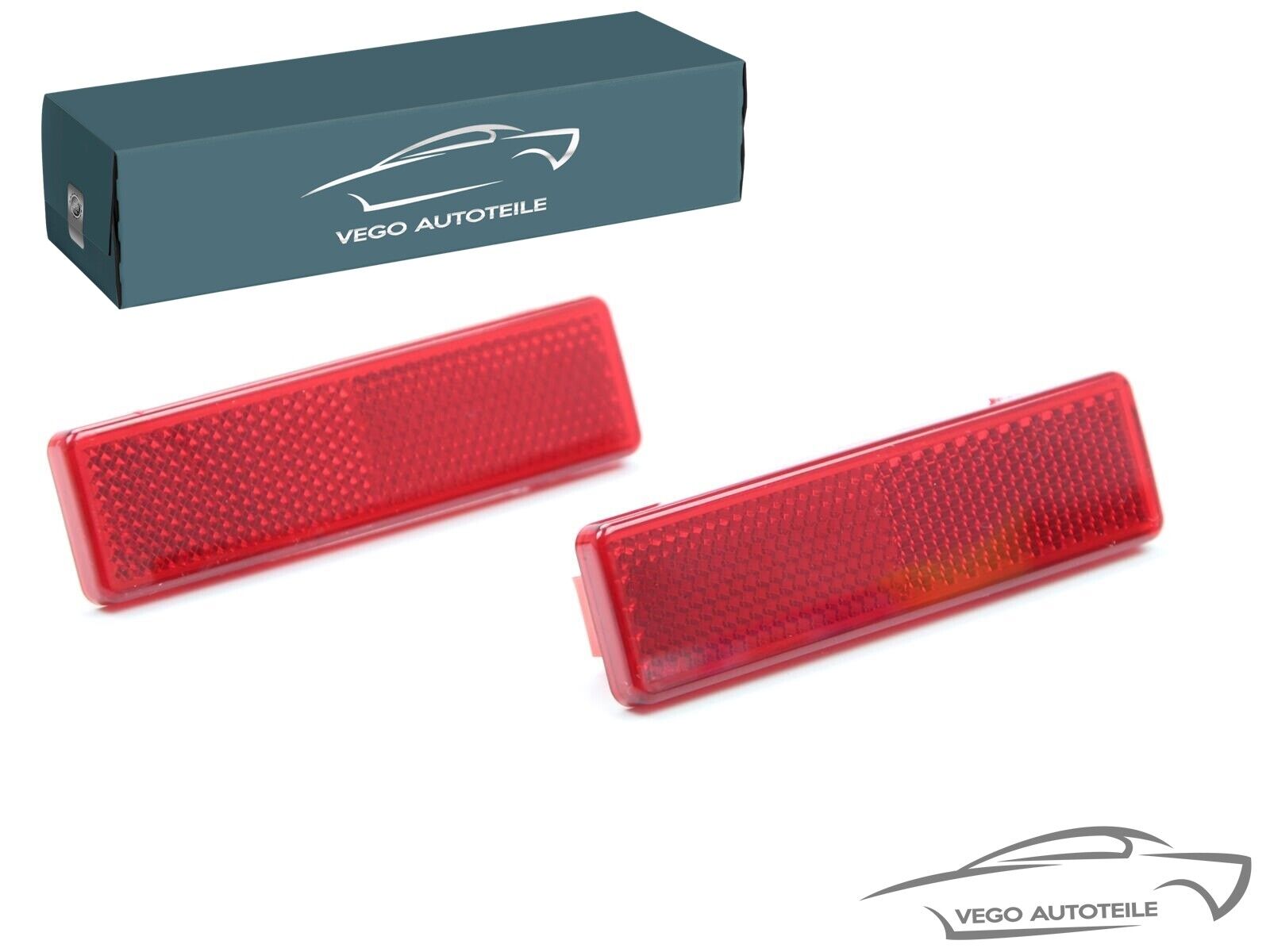 2x ORIGINAL VEGO Stoßstange Rückstrahler Reflektor Hinten für RENAULT OPEL FIAT 